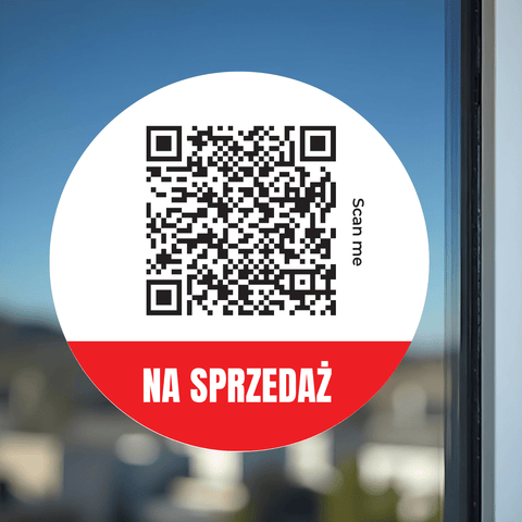 Real Estate Window Round Sticker with QR Code - Sticker Brothers