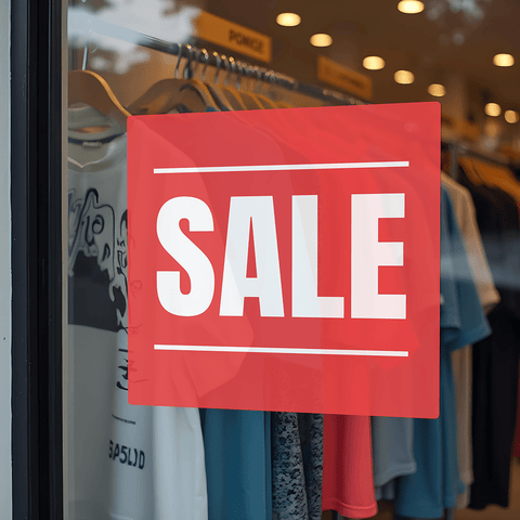 Square Sale Window Decals - Sticker Brothers